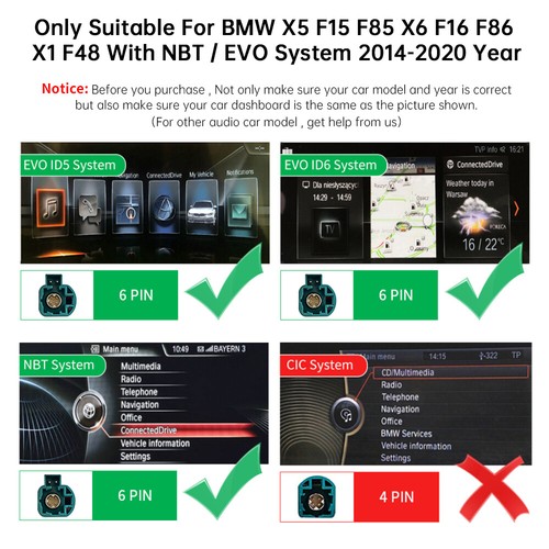 Wireless CarPlay Android Auto GPS Für BMW X5 F15 F85 X6 F16 F86 X1 F48 X3 X4 F25 - Bild 3 von 11