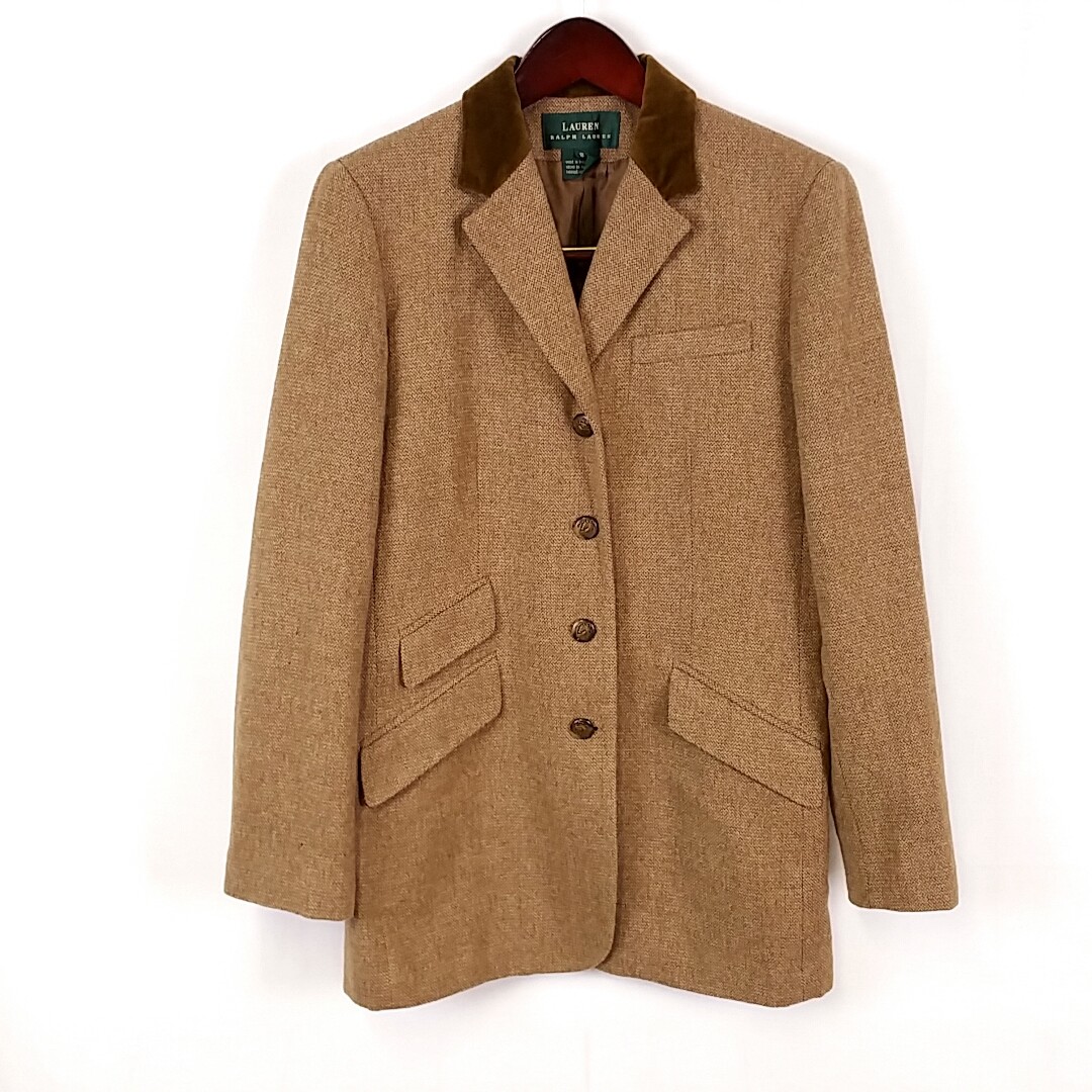 Ralph Lauren Womens sz 8 100% Lambswool Brown Coat Notched Collar Button Down Ralph Lauren Womens sz 8 100% Lambswool Brown Coat Notched Collar Button Down
