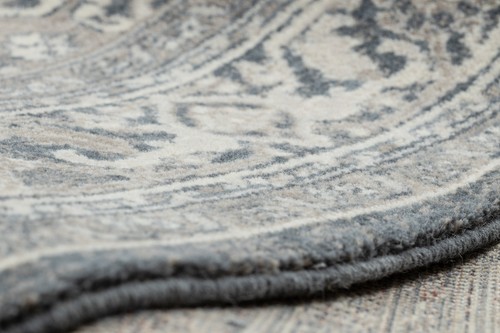 Exclusive WOOL Rug "LEGEND" Thick and dense, rosette GREY BEIGE Best Quality - Picture 10 of 11