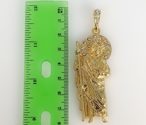 Grande Hombres San Judas Chapado en Oro Tadeo Colgante Dije Oro San Judas Tadeo Dije - Imagen 2 de 2