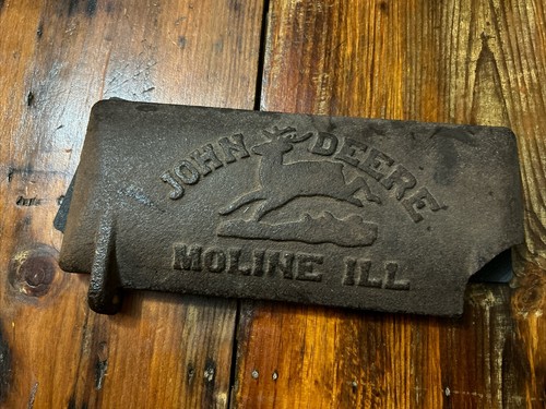 Antiker John Deere Traktor Gusseisen Werkzeugkasten Deckel mit Logo Moline, IL 2412-H - Bild 1 von 8