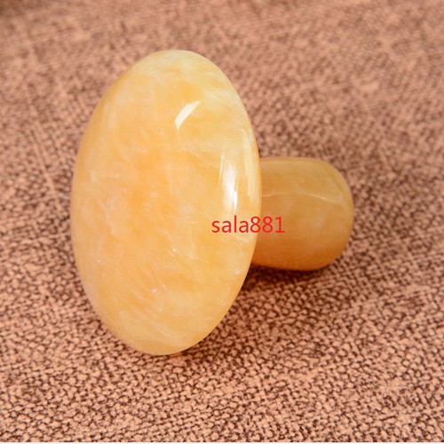 Forma de hongo amarillo Jape Stone Gua Sha masajeador ojos cara cuerpo herramienta de masaje - Imagen 6 de 6