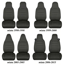 2 Semi Custom Car seat covers solid charcoal  fits Mazda Miata 1990-2015