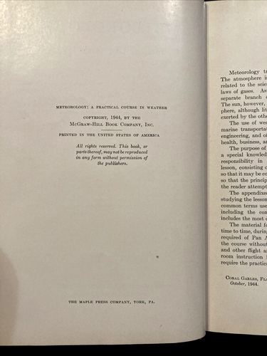 Meterology A Practical Course in Weather by George Brands 1944 HB Course Maps - Picture 8 of 10