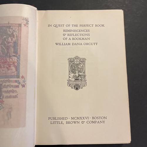 William Dana Orcutt / In Quest of the Perfect Book 1st Edition 1926 - Picture 5 of 7