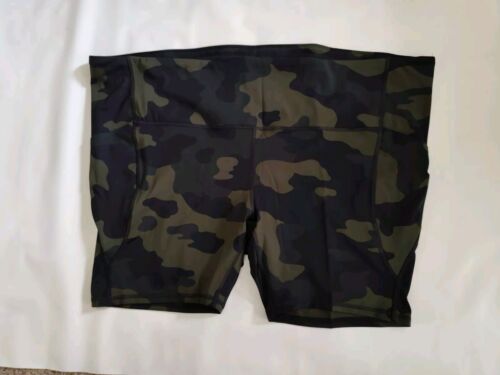 All in Motion Athletic Shorts Women's Size 4X Green Camo with Side Pockets