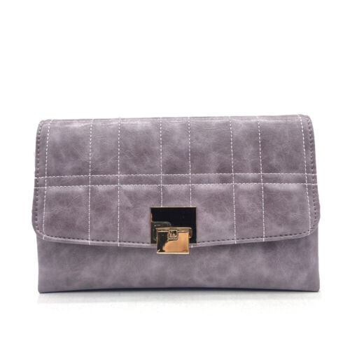 Womens Designer Style Faux Leather Clutch Bag Ladies Evening Party Handbag Purse - Picture 23 of 31