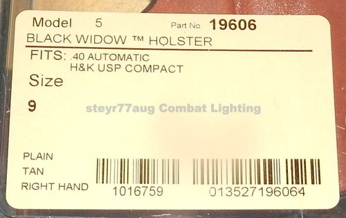 Bianchi Model 5 Black Widow Belt Holster H&K 45 Auto & USP Compact Without Light - Picture 11 of 11