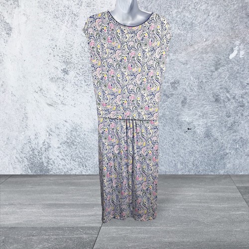 Boden Women’s Sz 16L Margot Dress Paisley Print Soft Jersey Scoop Neck Pockets - Picture 5 of 8