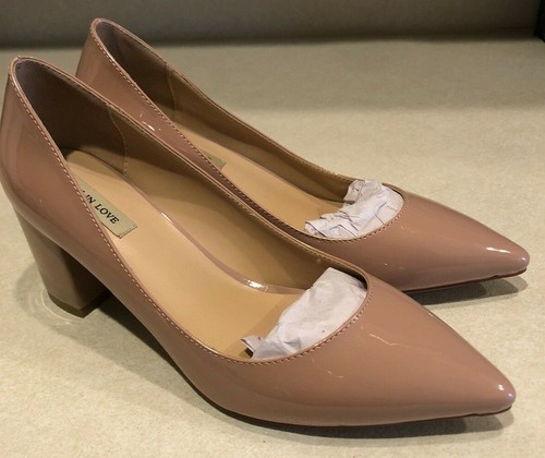 Joy In Love Chunky Heels Pumps Shoes Nude Patent Leather  US Size 7.5  NEW - Bild 2 von 6