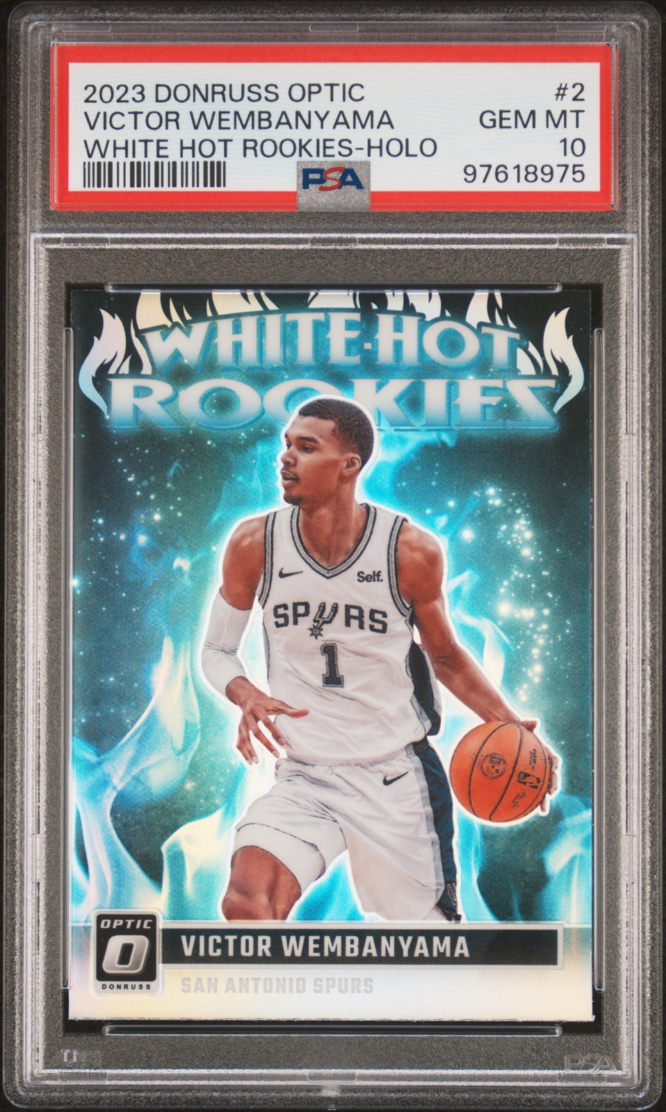2023 Panini Donruss Optic #2 Victor Wembanyama White Hot Rookies-Holo PSA 10
