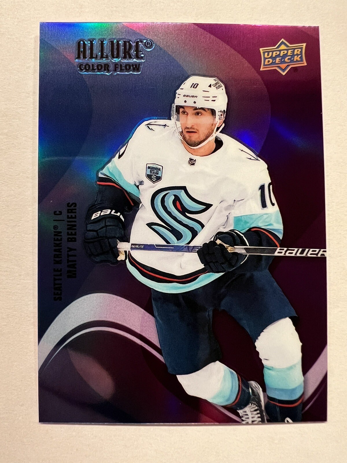 2022-23 Upper Deck Allure Color Flow Blue Purple MATTY BENIERS Rookie - Kraken