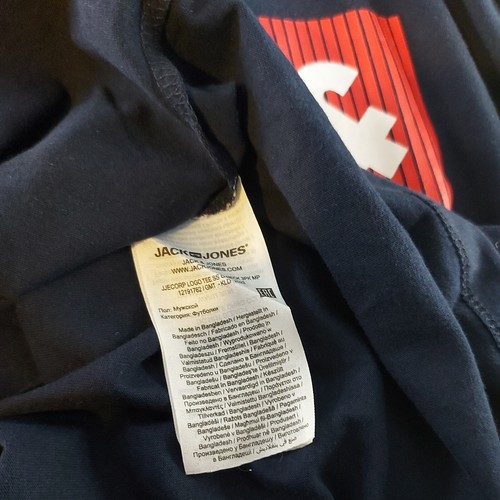 Jack & Jones Essentials Blue with logo, Mens size XL Short Sleeves 44" Chest - Picture 5 of 5