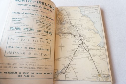 Horario de pasajeros de Midland Railway c1910 con mapas - Imagen 2 de 13