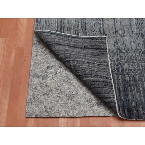 6'1"x12'1" Gray Wool Hand Knotted Modern Ombre Design Wide Runner Rug R75154 - Picture 4 of 11
