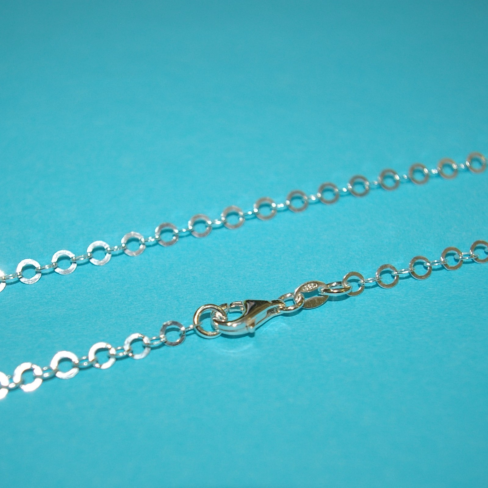 80" 203cm Sterling Silver 925 4mm Flat Circles Chain Long NECKLACE