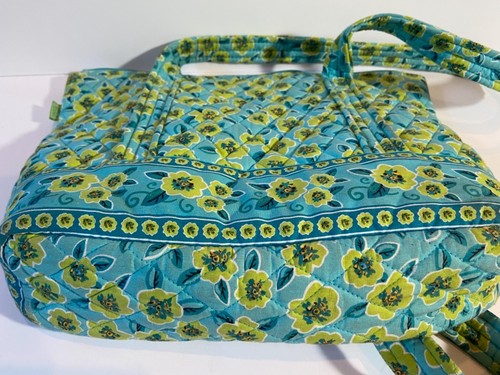 Tasche gesteppt Maggie B Oversized Blumen blau grün zwei Träger Taschen - Bild 5 von 5