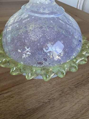 Murano Art Glass Shade Chandelier Replacement Part Green Gold Opalescent - Picture 12 of 13