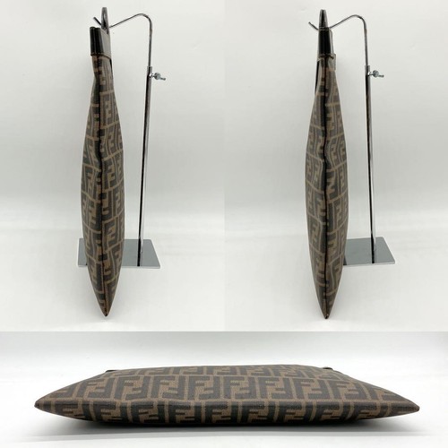 Auténtico bolso de mano FENDI FF Zucca PVC cuero marrón negro - Imagen 5 de 24