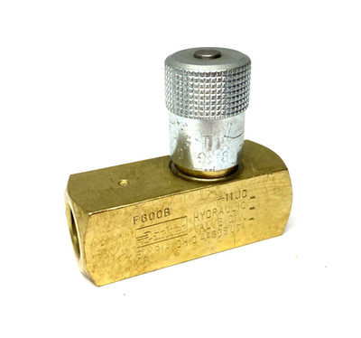Parker F600B Colorflow in-line Flow Control Valve, Brass Body 2000psi