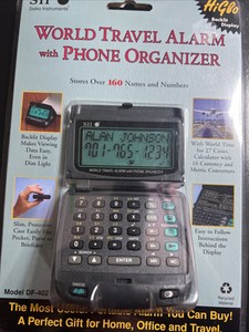 Seiko Df4022 World Travel Alarm Clock and Phone Organizer