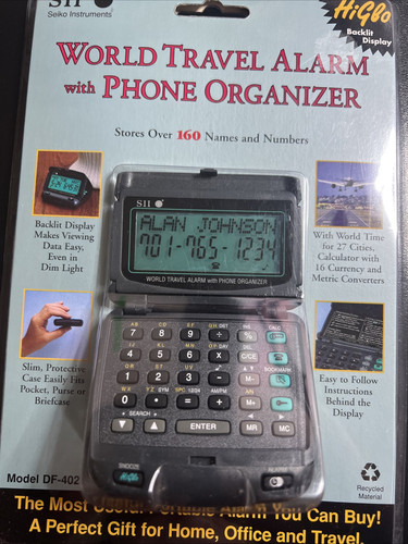 Seiko DF4022 World Travel Alarm Clock & Phone Organizer - New 1997 - Picture 1 of 6