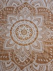 Gold Mandala Cotton Tablecloth 74x52 Inch Boho Serenity
