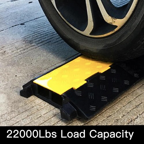 Foldable 2 Channel Rubber Cable Protector, 22000Lbs Load Capacity Wire Hose Pipe - Picture 7 of 7