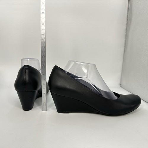 Clarks-Flores Tulip Damengröße 8,5 breiter Keilabsatz Pumps Leder schwarz - Bild 14 von 14