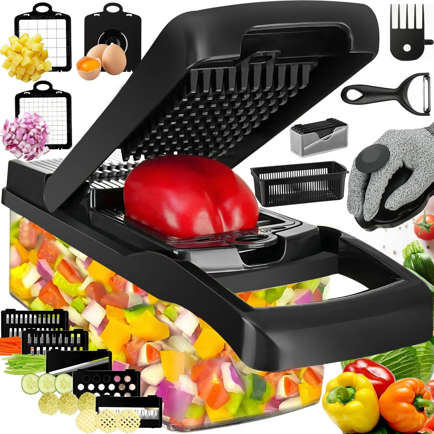 Enleber Vegetable Chopper Vegetable Cutter Mandoline Vegetable Slicer
Opens in a new window or tab