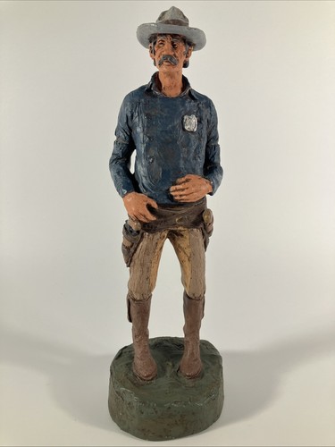 1971 Michael Garman Sculpture Sheriff Gunslinger Western Cowboy Statue Retired