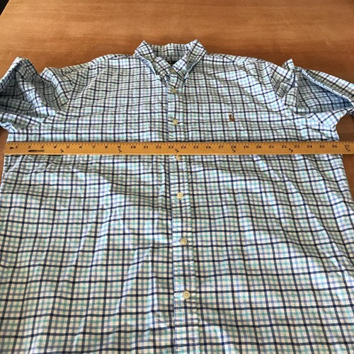 Ralph Lauren Classic Fit Shirt Men XXL Blue Plaid Button Down Long Sleeve - Picture 8 of 15