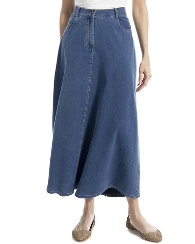 Max Studio A-Linie Maxirock Damen Blau S