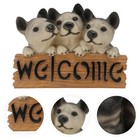 Brown Puppy Resin Decor Dog Pattern Desktop Ornament Adornment Figurine