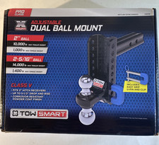 Adjustable Dual Ball Mount Tow Smart 2 Ball 2-516 Ball Class V Towsmart