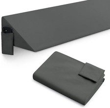 Dark Grey King Size Bed Wedge Pillow Cover with Side Pocket, Soft  Breathable