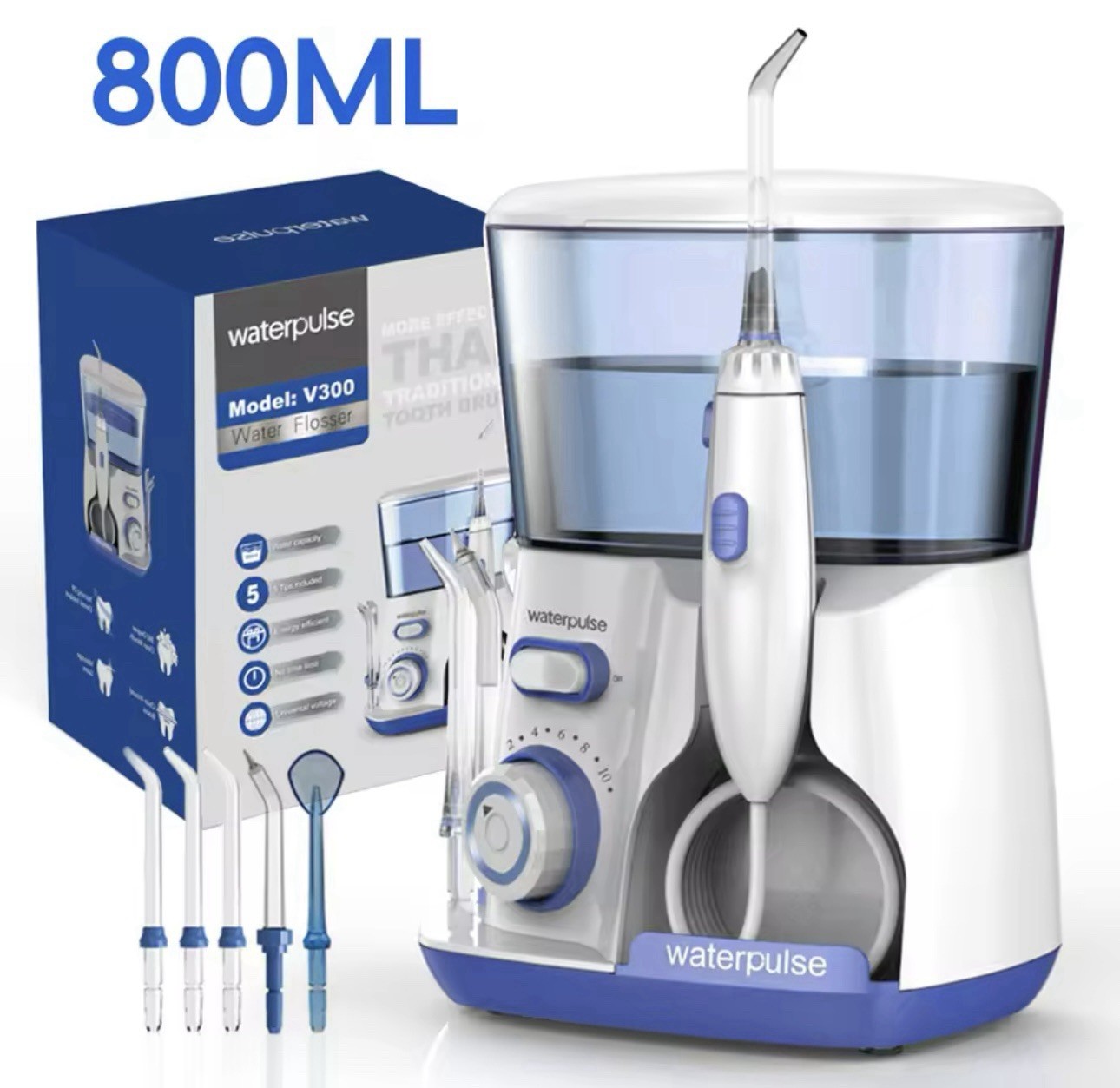 Irrigador Dental Eléctrico Waterpulse 800ml Para Dientes Y Boca