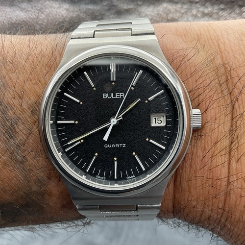 Rare Vintage BULER 7022-23740 Quartz Watch 1970s Swiss Tissot Cal 2030 VGC
