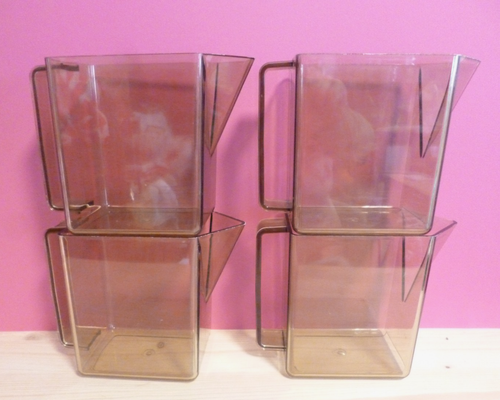 4 x Kunststoff Küchen Schütten 1 Liter grau/braun Höhe 13 cm Vintage - Bild 3 von 5