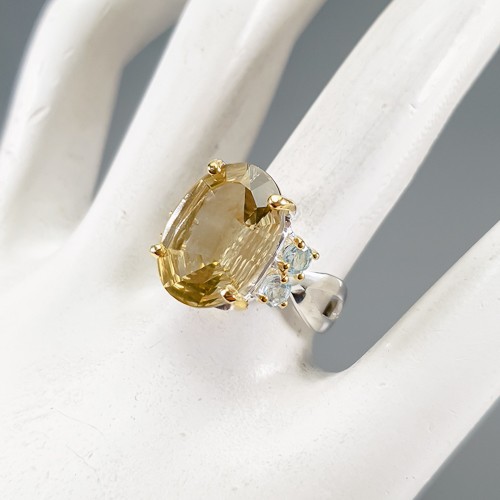 10 ctJewellery Natural Lemon Quartz Ring 925 Sterling Silver Size 7.5 /R398912 - Picture 2 of 8