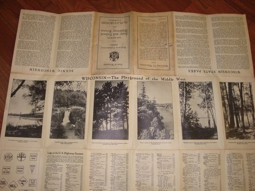 1931 Wisconsin Highway Map & Scenic Sites, "The Playground of the Middlewest" - Picture 7 of 8