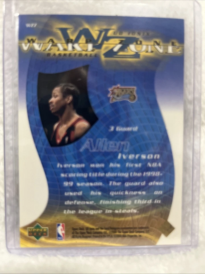 99-00 Upper Deck Ionix Allen Iverson Warp Zone Insert W27 76ers Foto 2 de 2