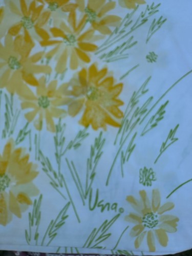 One Vera Pillowcase Yellow Daisy Ombre Made in USA By Burlington Percale 30 X 20 - Picture 3 of 4