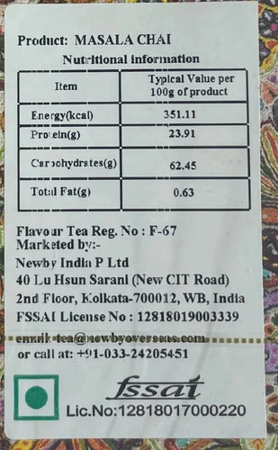 Newby Masala Chai 25 Tea Bags Black Tea World Wide - Picture 5 of 8