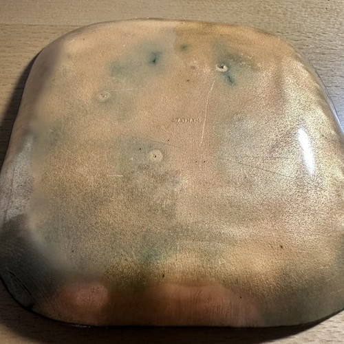 Vintage MCM Leon Statham Enamel On Copper Dish / Trinket Bowl Plate Abstract - Picture 6 of 9