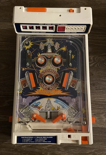 Vintage 1979 Tomy Atomic Arcade Tabletop Pinball Electronic Game W/ Box