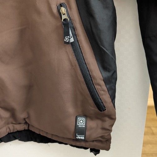 Jeep Reversible Jacket Men L Brown Fleece Outdoors Pocket Off Road - Picture 6 of 16
