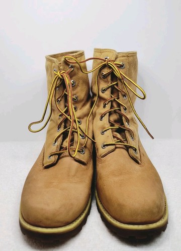 Timberland stivali roll top pelle tessuto A13ST 3898 marrone chiaro grandi bambini ragazze taglia 7 - Foto 5 di 13