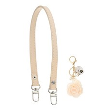 Leather Purse Handle Strap, 26 Inch Purse Strap with Rose Keychain, Yellow