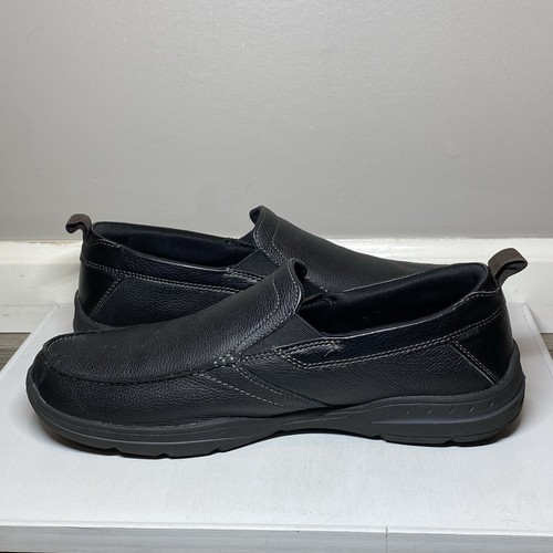 Skechers Harper Forde Relaxed Fit Halbschuhe Herren 11,5 Schwarz Leder Slipper Schuhe - Bild 14 von 14